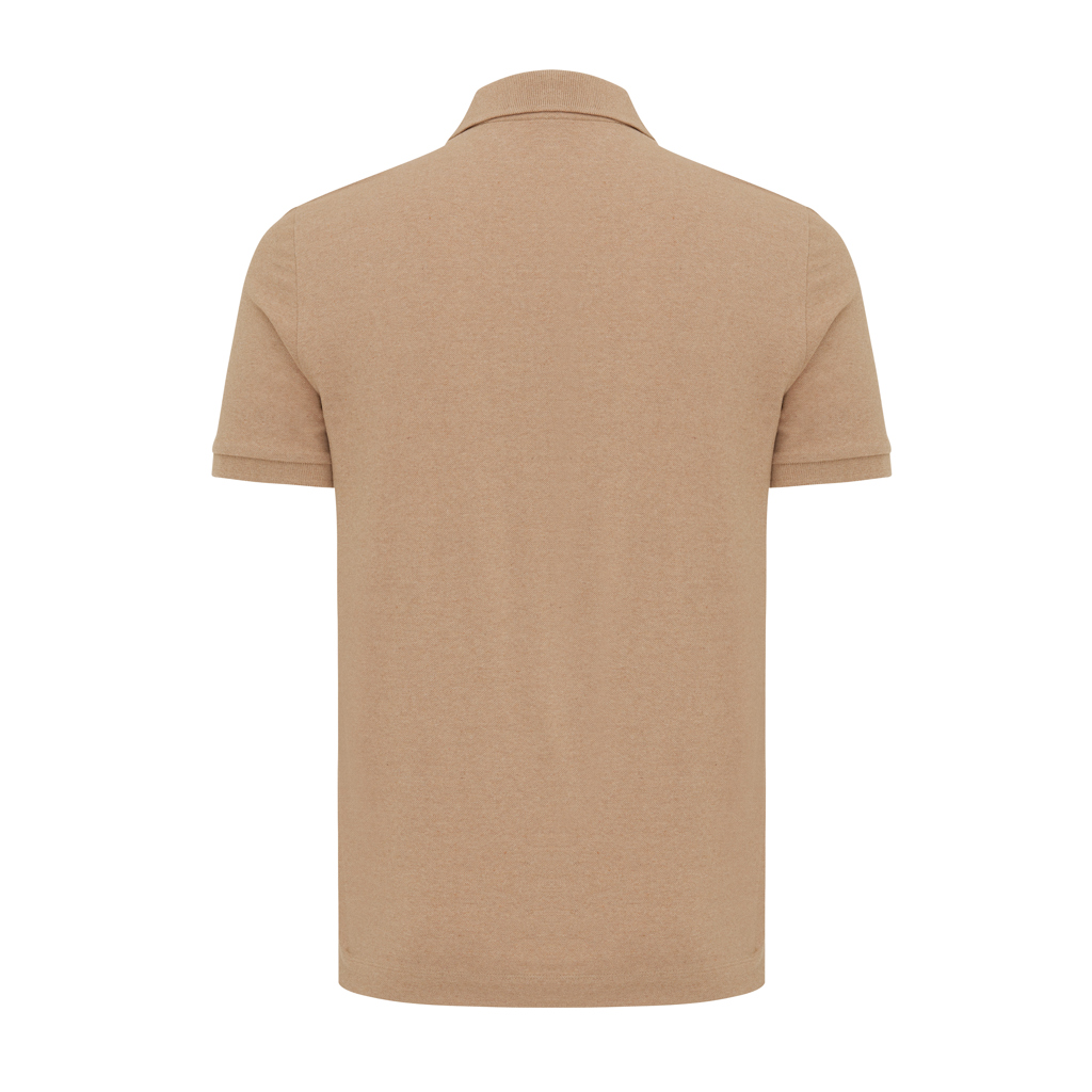 Dos d’un polo beige uni à manches courtes