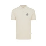 Polo beige à manches courtes avec logo brodé