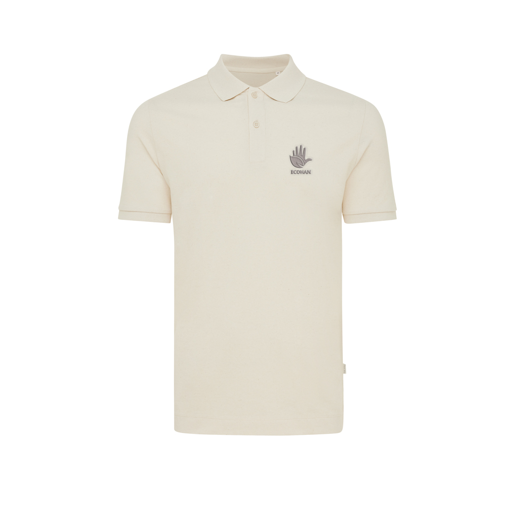 Polo beige à manches courtes avec logo brodé