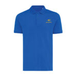 Polo bleu avec logo sportif jaune
