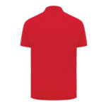 Dos d’un polo rouge à manches courtes