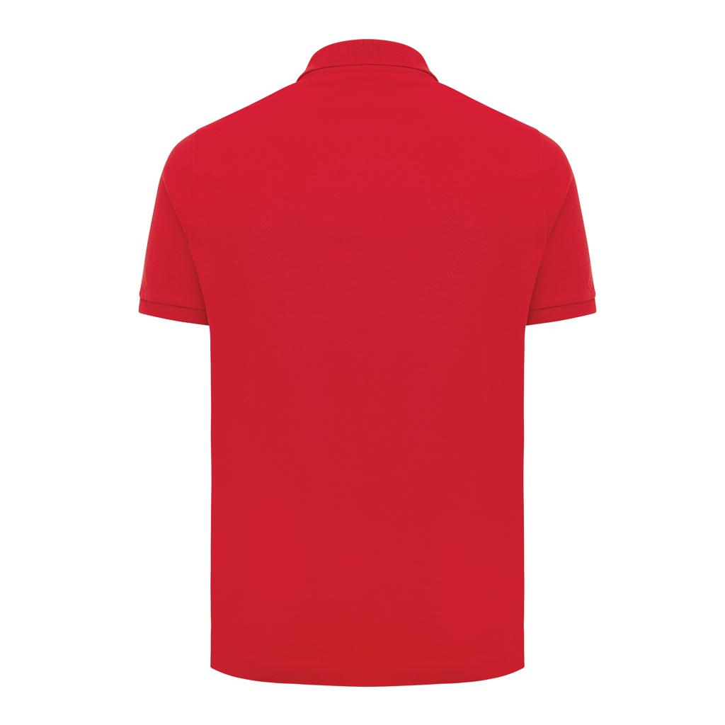 Dos d’un polo rouge à manches courtes