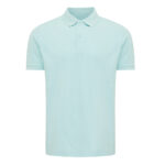 Polo homme uni bleu clair à manches courtes