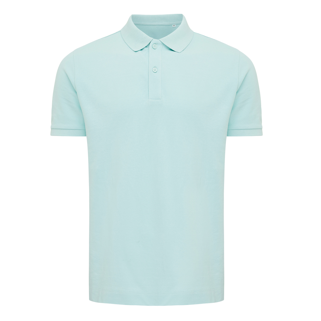 Polo homme uni bleu clair à manches courtes