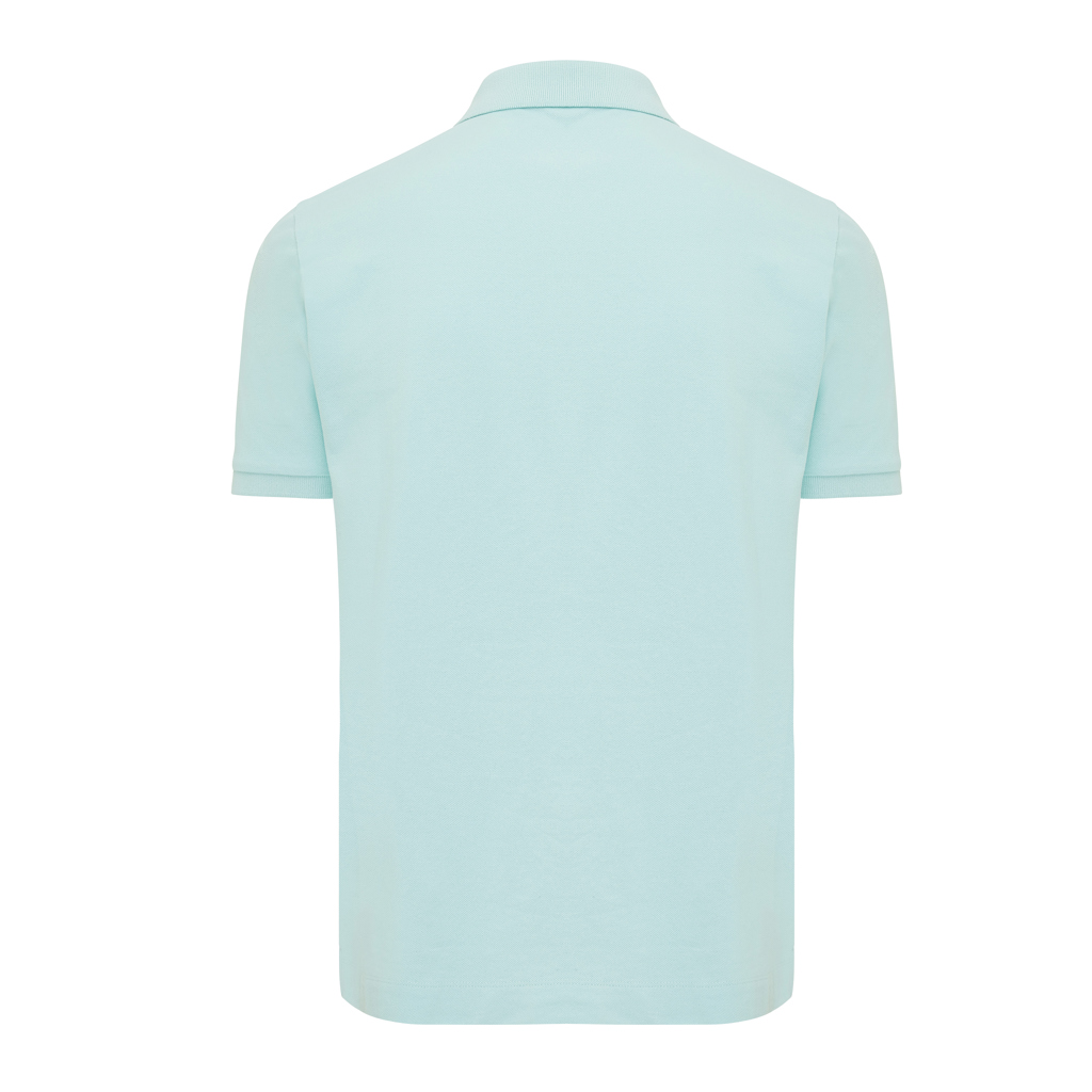 Dos d’un polo bleu clair uni