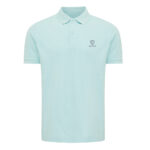Polo bleu clair avec logo sur la poitrine