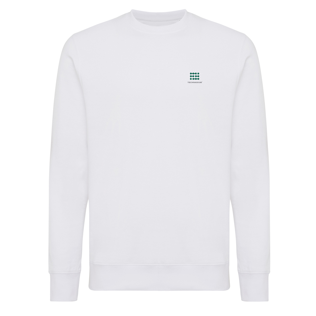 Sweatshirt blanc à col rond unisexe