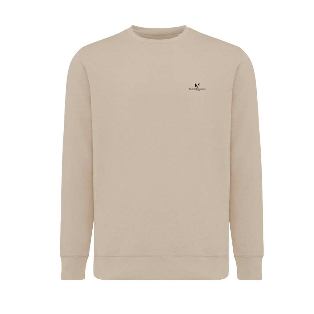 Sweat beige à col rond minimaliste