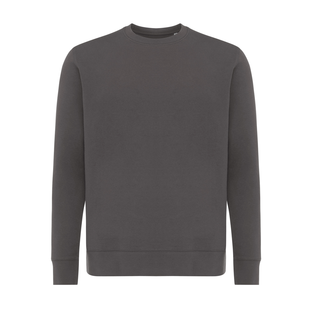 Sweat-shirt gris uni à col rond