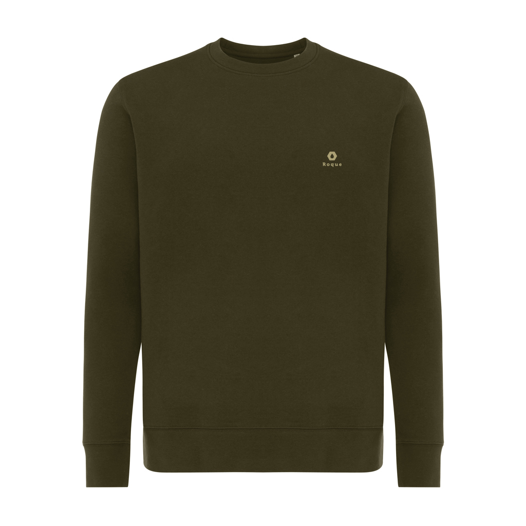 Sweatshirt vert kaki à col rond