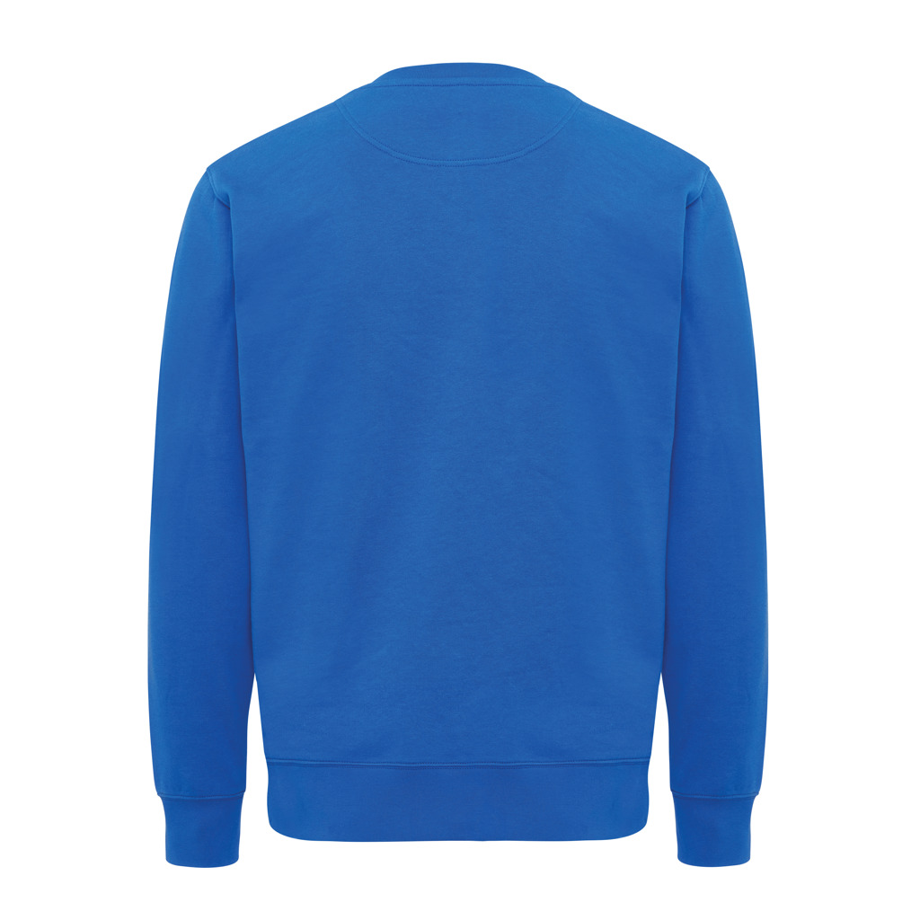 Dos d’un sweat-shirt bleu uni
