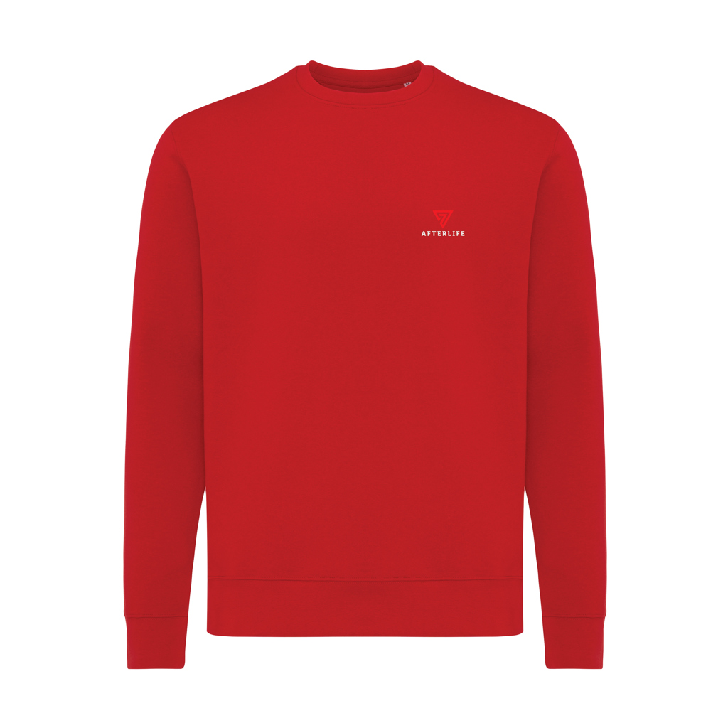 Sweat-shirt rouge à col rond unisexe