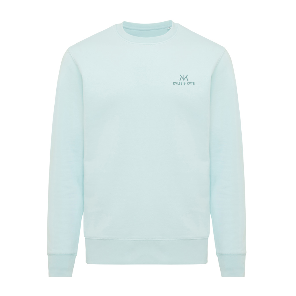 Sweat-shirt bleu clair à col rond