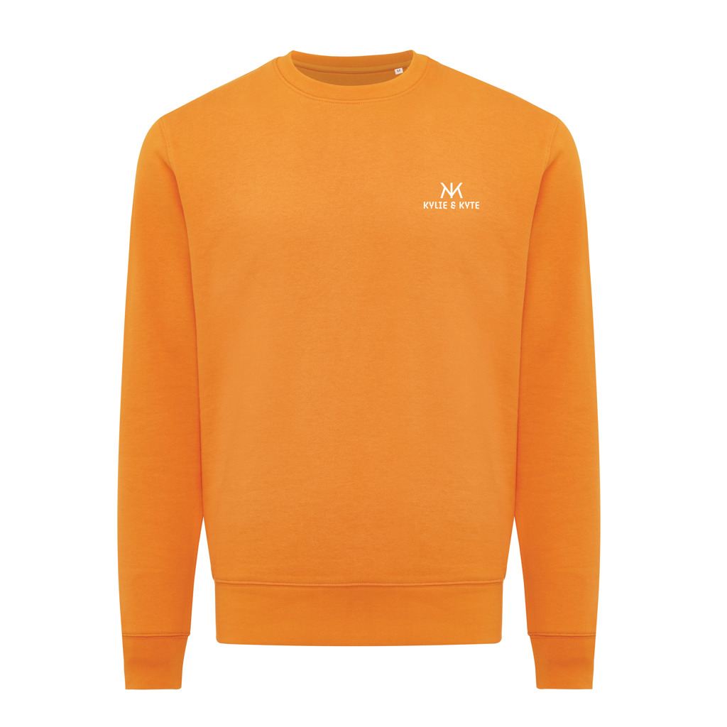Sweatshirt orange à col rond unisexe