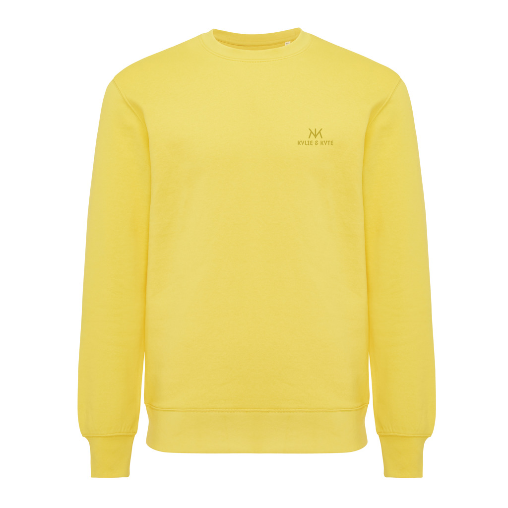 Sweat-shirt jaune unisexe à col rond
