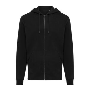 Sweat à capuche noir zippé unisexe