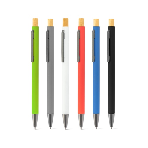 ZYLEN. Stylo à bille en aluminium recyclé (100 % rAL), avec finition en caoutchouc