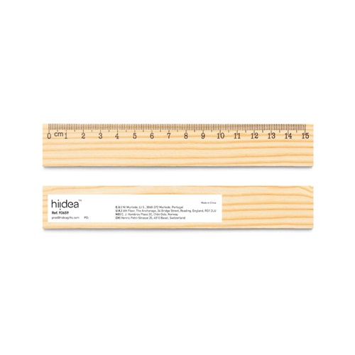 WESLEY 15. Règle en bois de pin avec échelle graduée de 15 cm