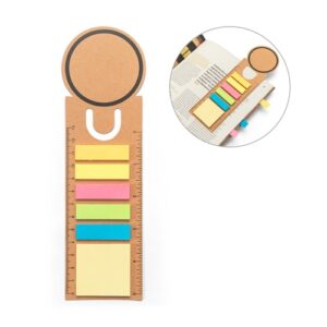 Marque-page règle avec notes adhésives colorées