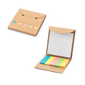Bloc-notes adhésifs colorés dans étui en carton