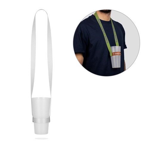 BRADFORD. Ensemble cordon SUBLIMATION Long II (20 mm) Duo en polyester recyclé (100 % rPET) avec porte-gobelet intégré
