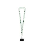Lanyard blanc avec logo vert et porte-badge noir