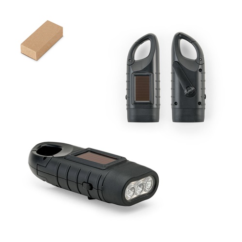 SOLARKY. Lampe torche compacte de 0&rsquo;5 W en ABS, avec 3 LED blanches de 90 lumens