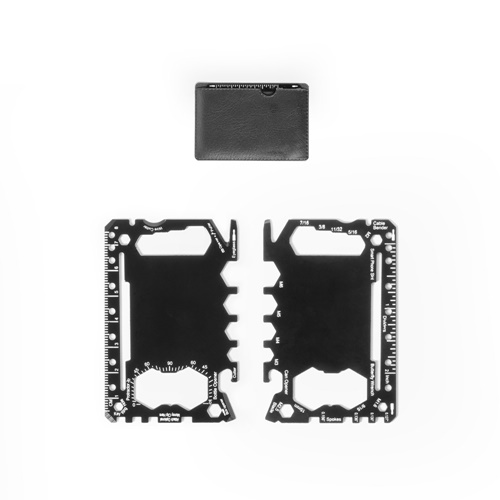 PEEBLES. Carte multifonction en acier inoxydable avec 20 fonctions
