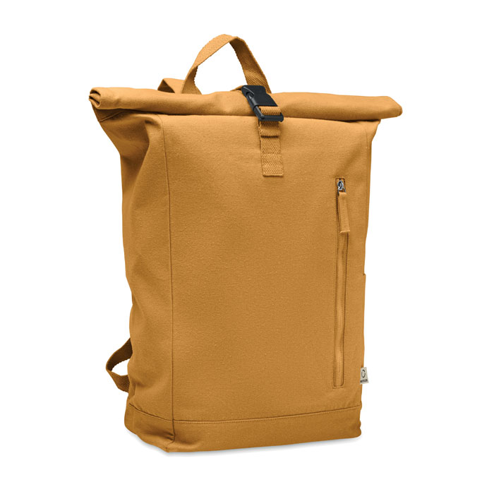 Sac à dos marron avec fermeture roulée