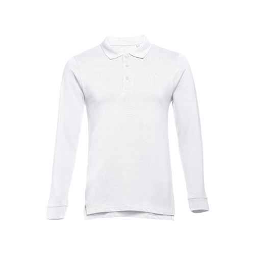 THC BERN WH II. Polo en coton à manches longues pour hommes