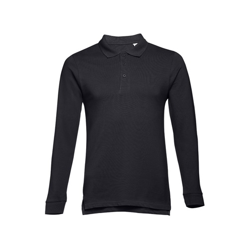 THC BERN II. Polo à manches longues en coton cardé pour hommes