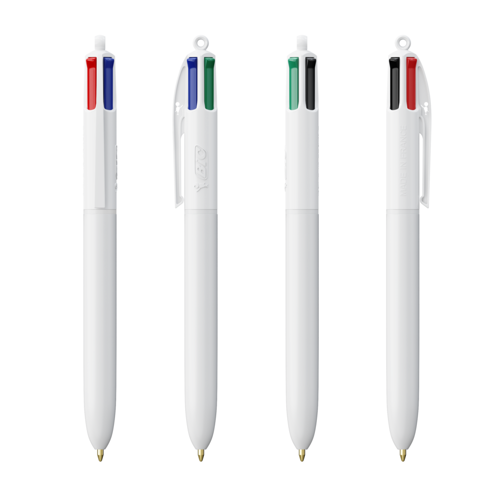 Quatre stylos à quatre couleurs à encre multiple
