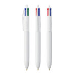 Stylos à bille blancs à quatre couleurs