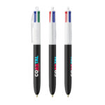 Stylos quatre couleurs à corps noir et blanc