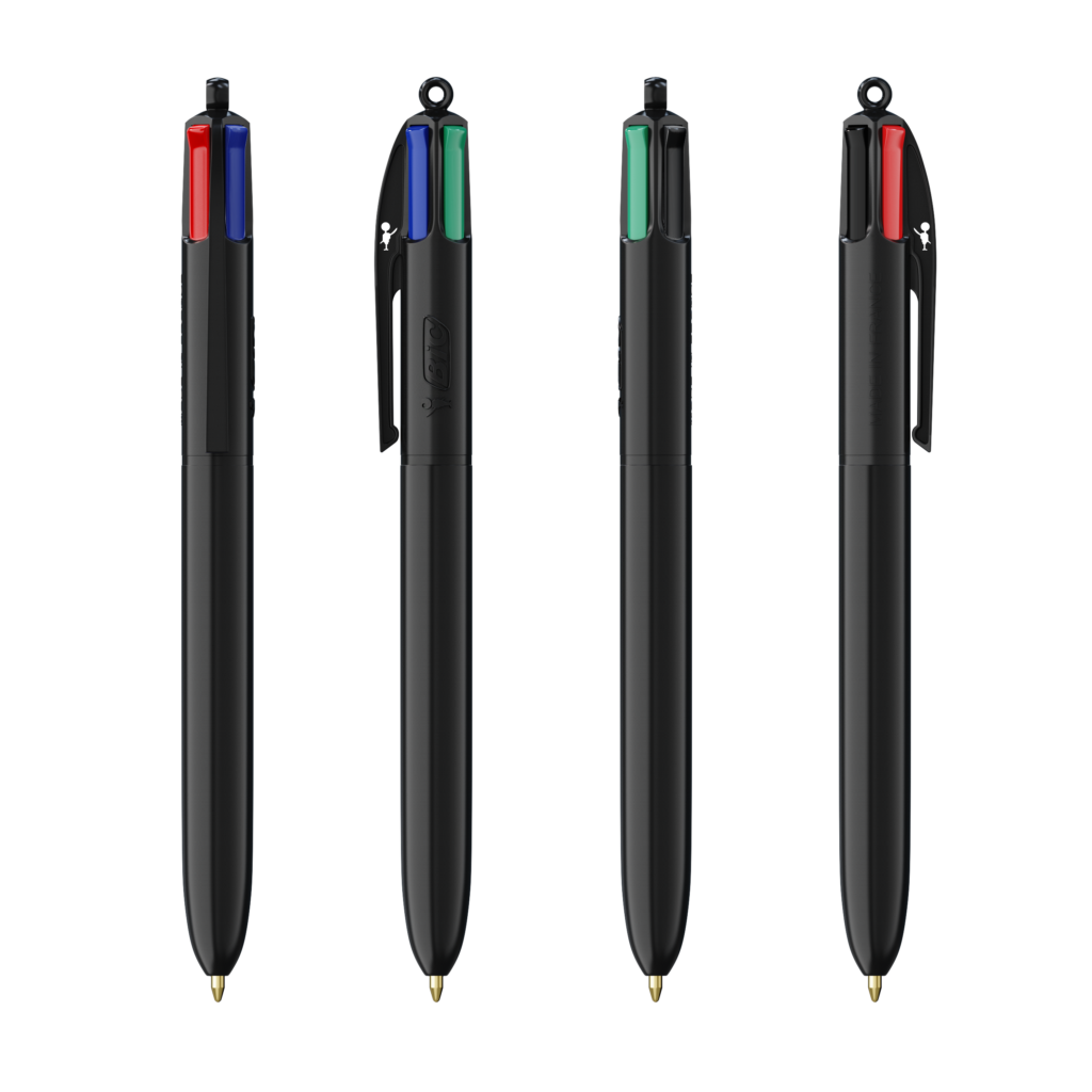 Stylos noirs à quatre couleurs d'encre