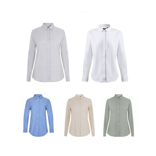 VL PRITHVI WOMEN. Chemise Oxford (180 g/m²) pour femmes, composée de coton (50 %), polyester (45 %) et élasthanne (5 %)