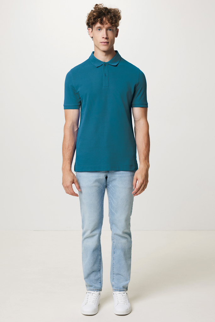 polo en coton piqué et recyclé iqoniq yosemite