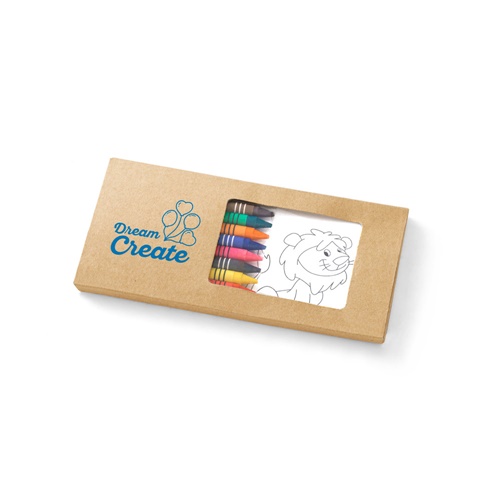 Boîte de crayons avec dessin de lion