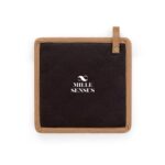 Pochette carrée en cuir marron Mille Sensus
