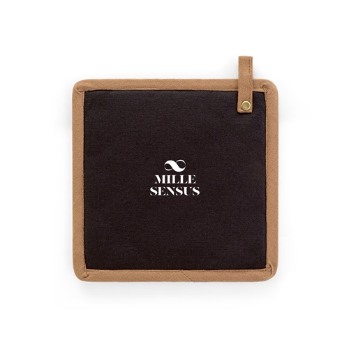 Pochette carrée en cuir marron Mille Sensus