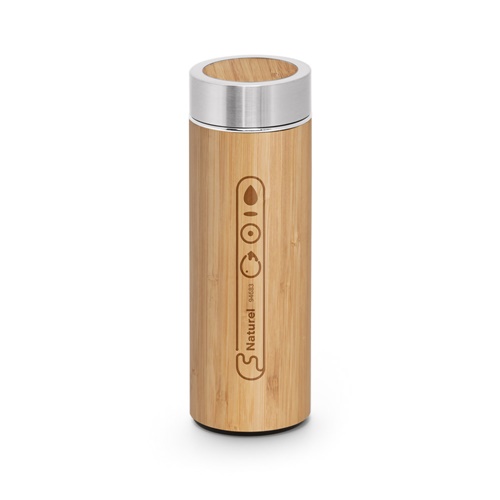 Bouteille réutilisable en bambou avec bouchon inox