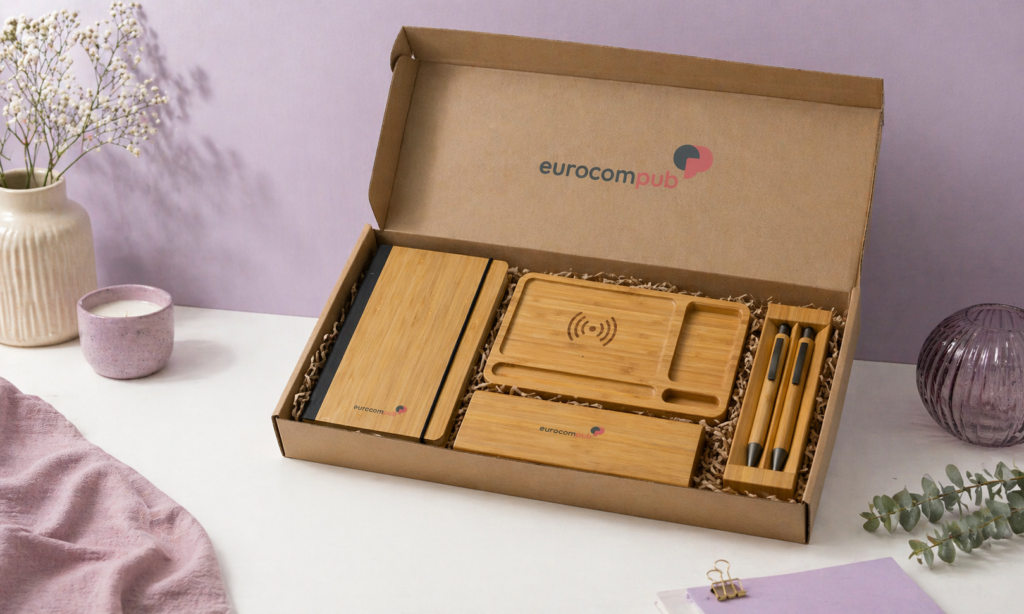 Coffret cadeau bureau en bambou personnalisé