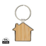 Porte-clés maison en bois avec anneau métal