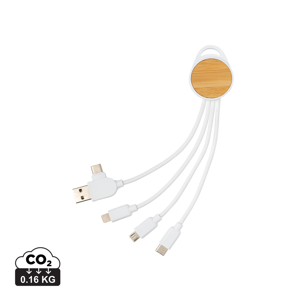 Câble de charge multiple avec finitions bois
