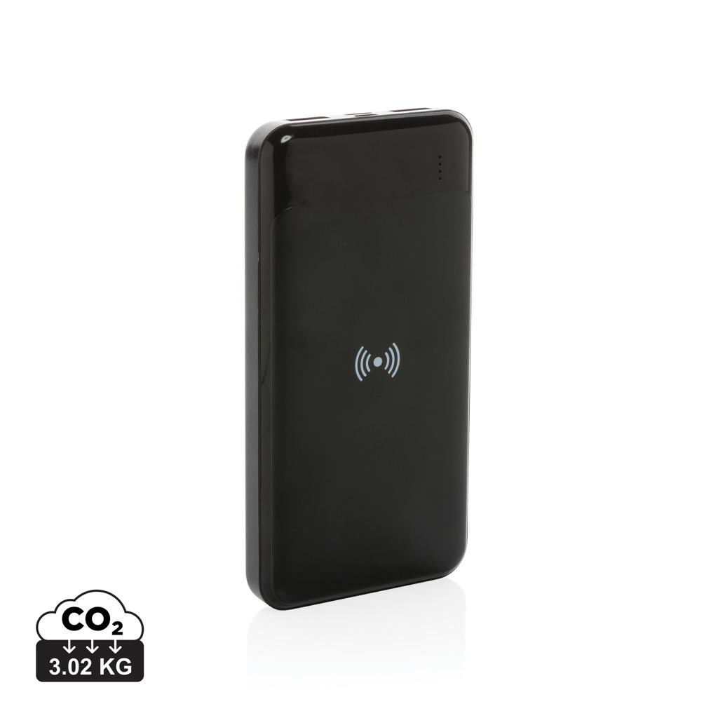 Batterie externe noire avec recharge sans fil