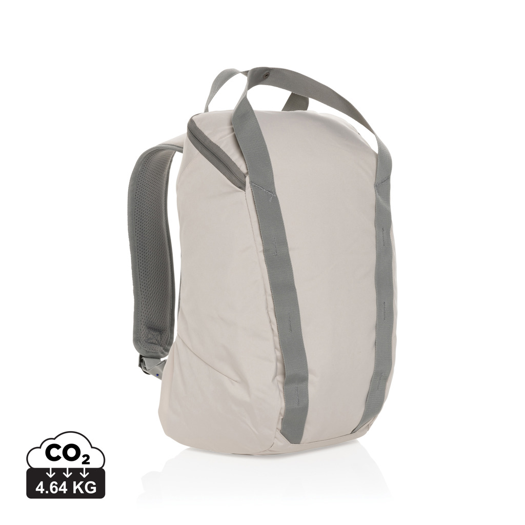 Sac à dos beige minimaliste avec bretelles grises
