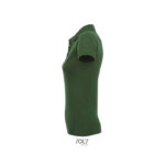 Polo femme vert coupe ajustée vue profil