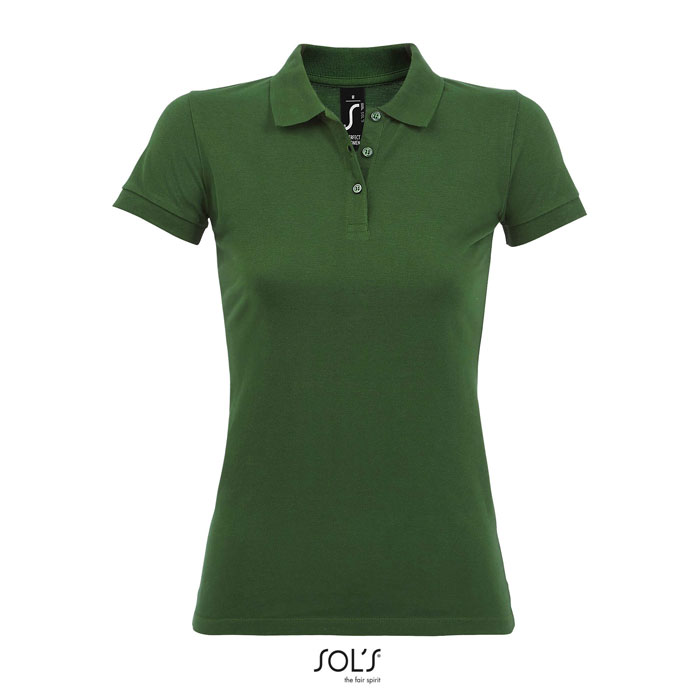 Polo femme vert manches courtes