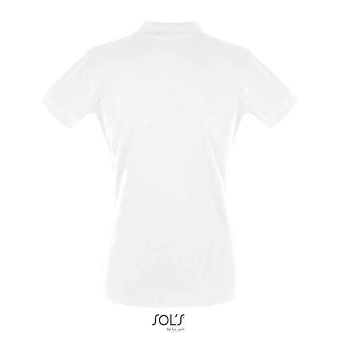 Polo blanc manches courtes vue arrière