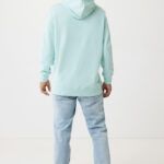 Homme portant sweat à capuche vert clair vue de dos